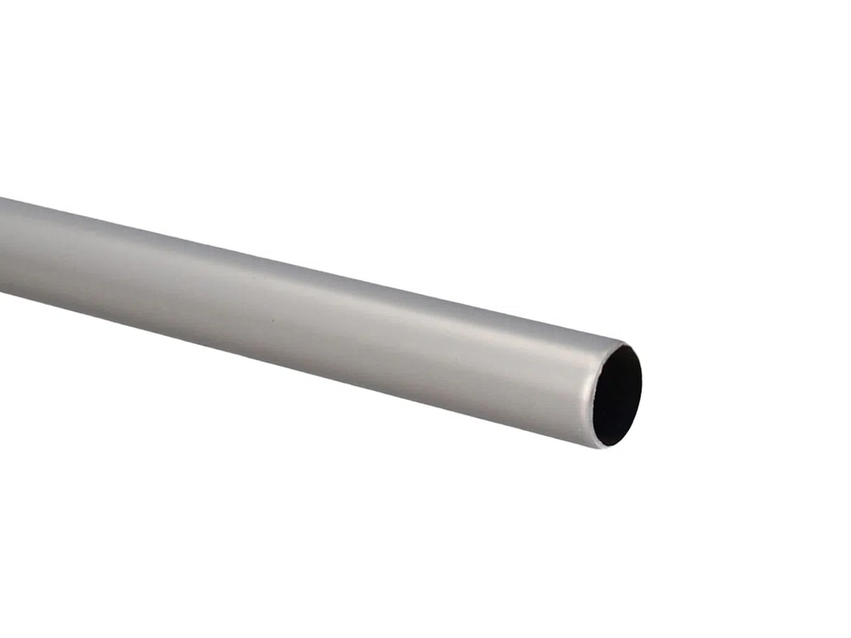 Kit Bastone per Tende in metallo 25mm Cromo Opaco Montaggio a Soffitto 180 cm Zoya