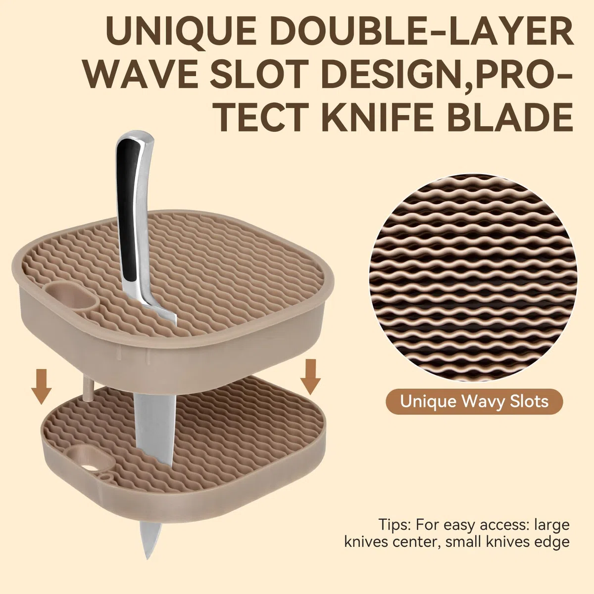 Ceppo Coltelli da Cucina Vuoto, Universal Porta Coltelli con Cote Integrata, Moderno Staccabile Portacoltelli Set Ceppo da Cucina per Facile Pulizia Salvaspazio