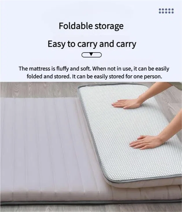Materasso da letto giapponese per letto singolo, in tinta unita, pieghevole, morbido, in spugna, per affitto, casa, dormitorio, campeggio, letto degli ospiti, tatami (blu (5 cm di spessore), 90 x 190