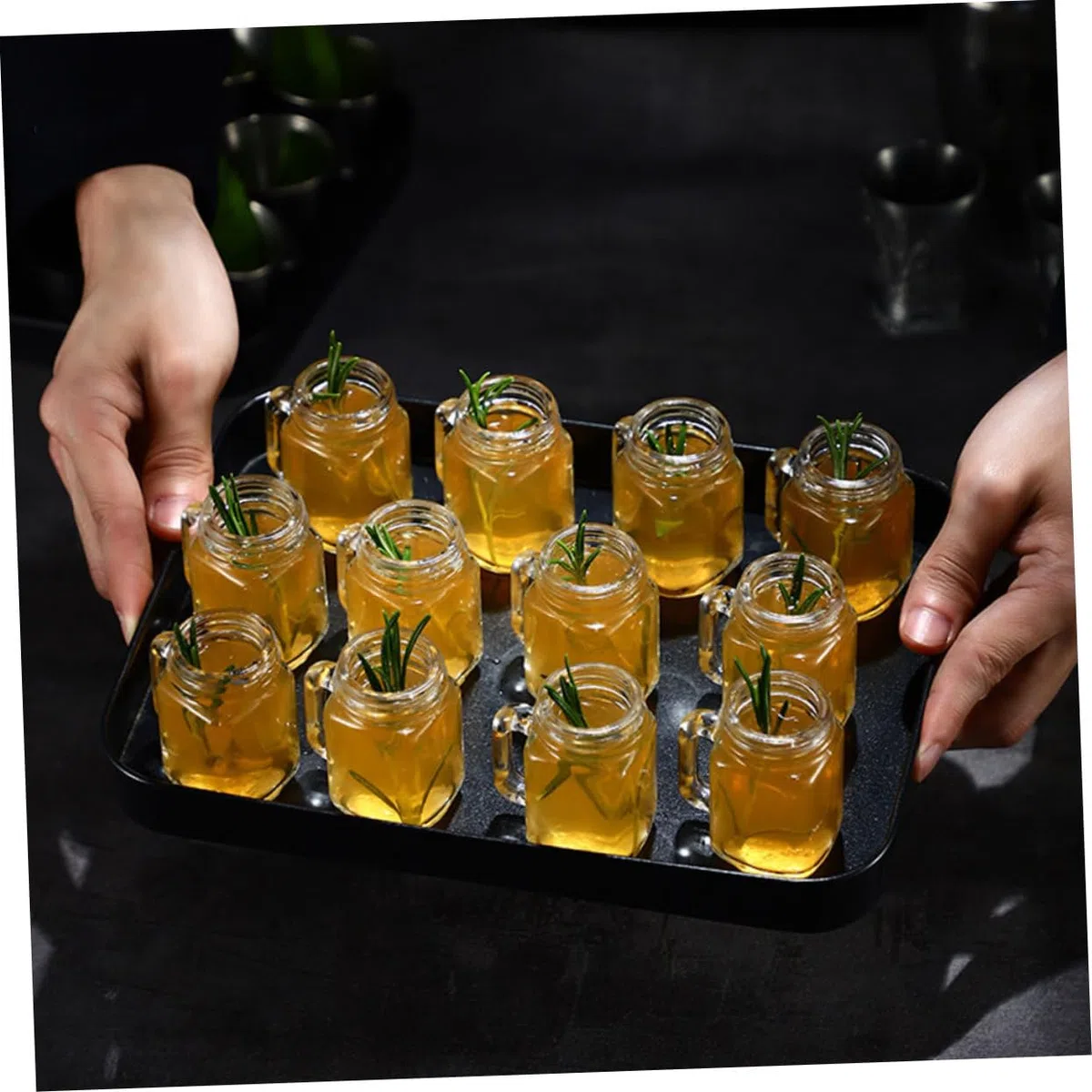 MAGICLULU Set 6 Bicchieri Liquore Mini 40ml in Vetro Superficie Liscia e Finitura Levigata, Bicchieri Cocktail Creativi per Feste e Bar