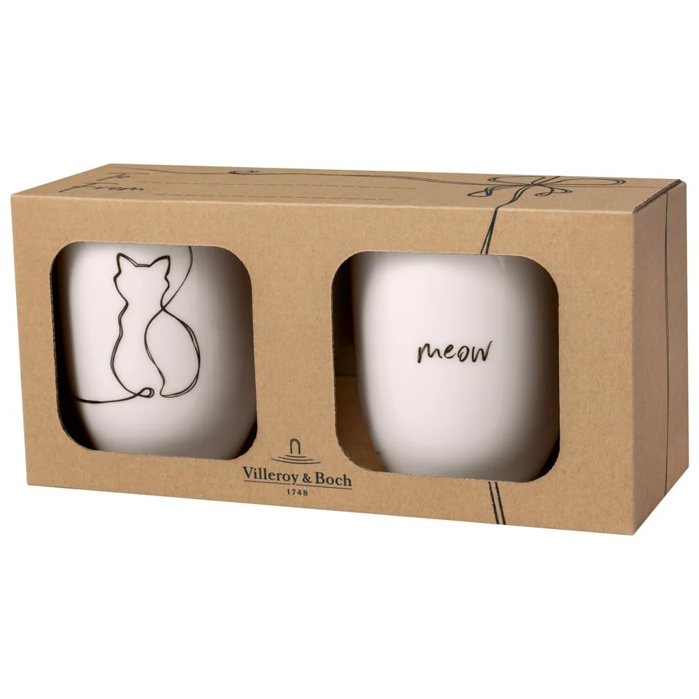 Villeroy & Boch - Statement set di tazze Cat 2 pz., 280 ml, porcellana Premium, bianco