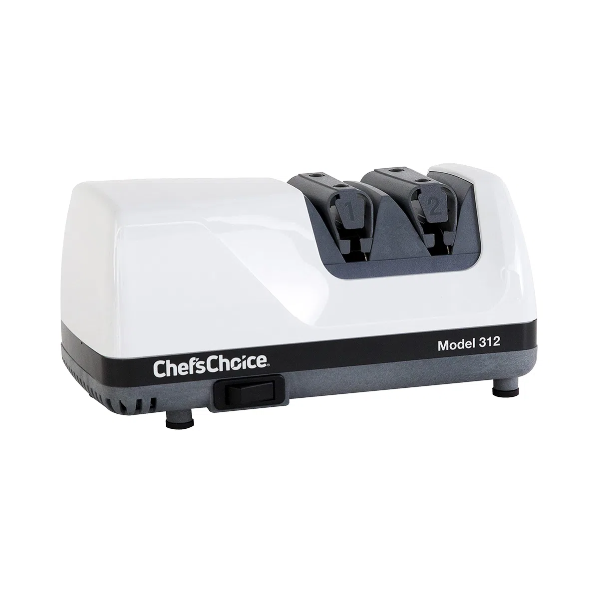 Chef’sChoice 312 UltraHone - Affilacoltelli elettrico per coltelli dritti e seghettati, con controllo dell'angolo di precisione, 2 fasi, colore: Bianco