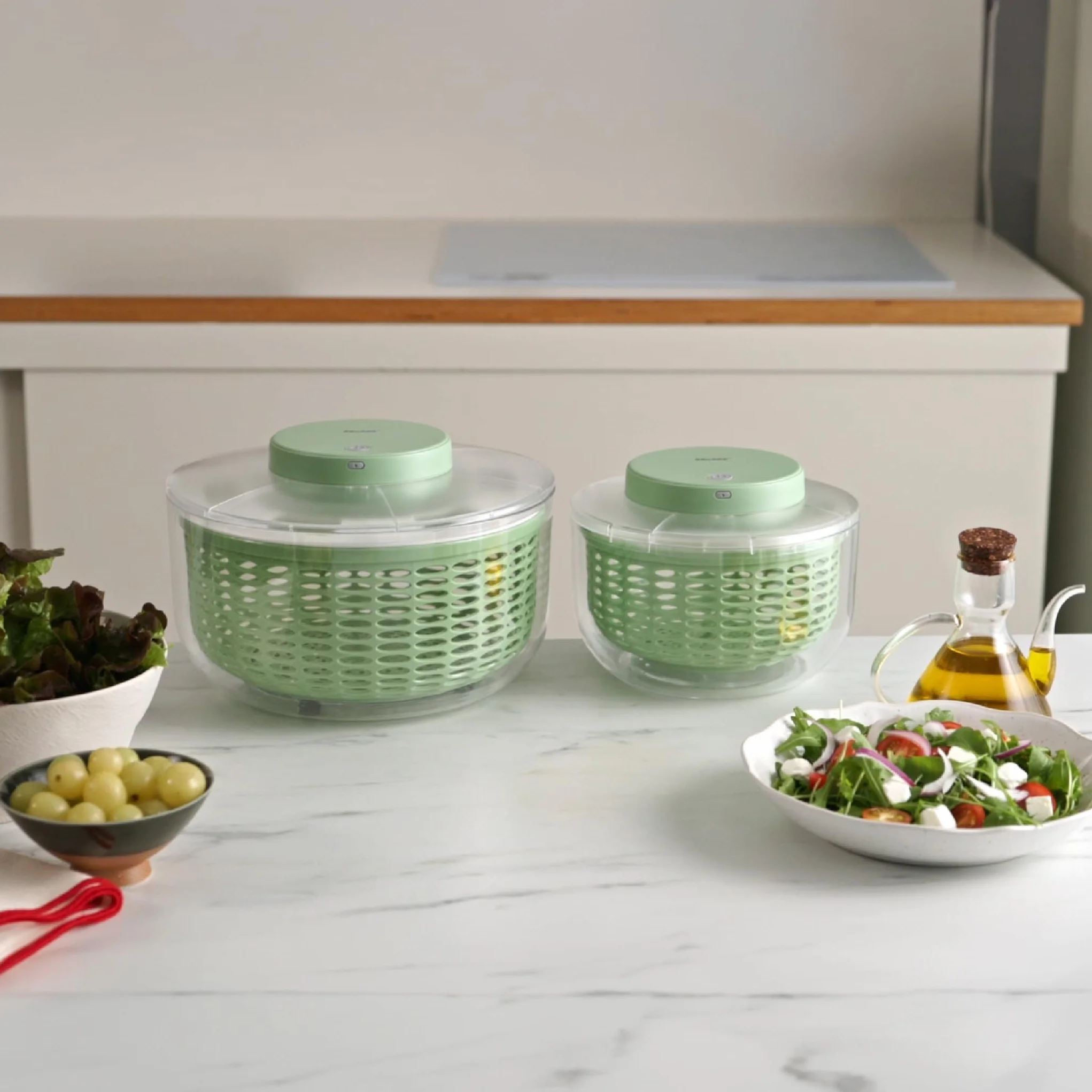 IBILI - Centrifuga elettrica Spin 2,80 Lt, centrifuga elettrica per insalata e verdure, ricaricabile tramite USB, asciugatura rapida