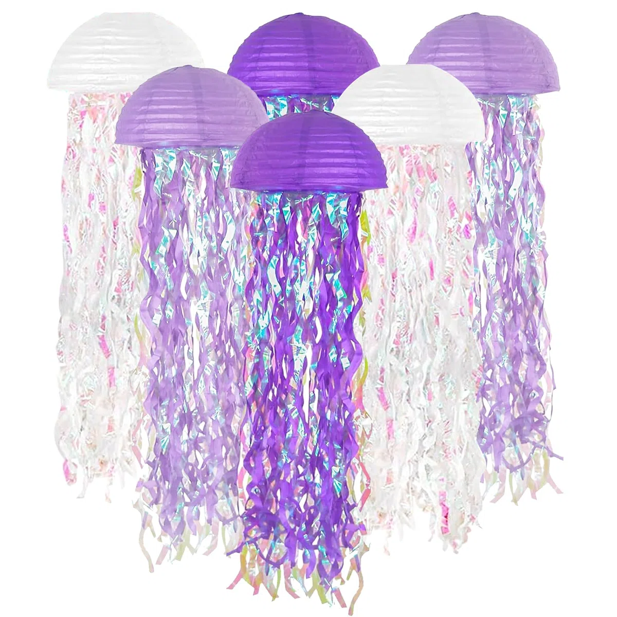 Lanterne di Carta Meduse,6 Pezzi Lanterne di Carta Colori da Appendere a Sirena, Decorazioni per Feste di Compleanno Sotto il Mare per Matrimoni Giardino Festa di Compleanno Famiglia Riunioni Patio