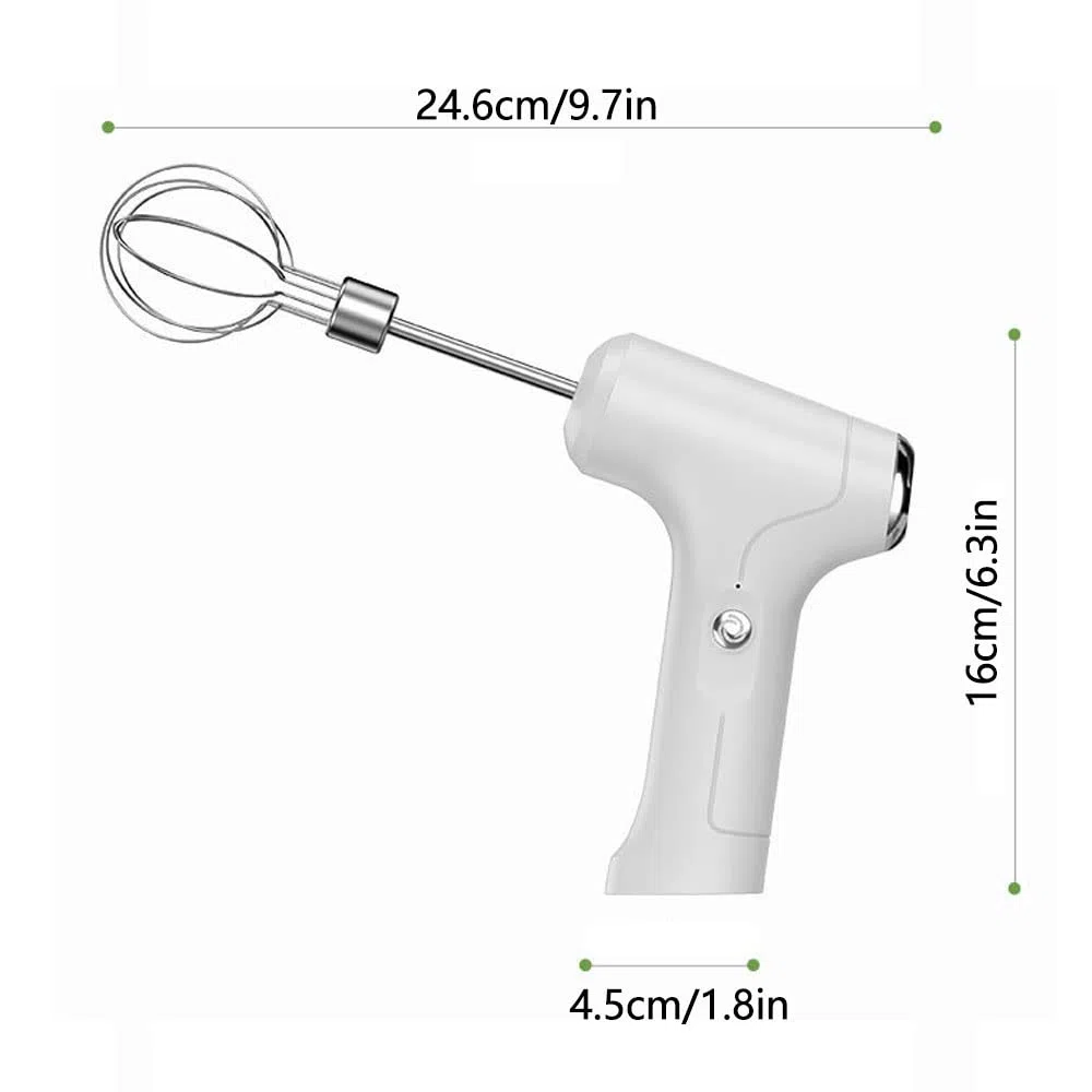 Frusta elettrica portatile, frusta elettrica portatile, ricaricabile tramite USB, frusta per uova, frusta, miscelazione, budino (bianco)