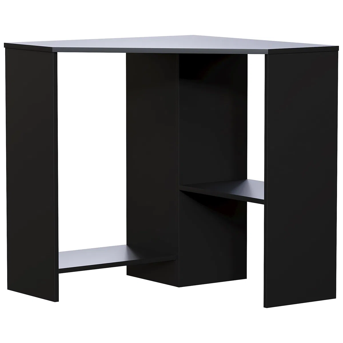 Vida Designs Hetton Scrivania Angolare per Computer con Mensole, per Casa e Ufficio, Tavolo per Computer Portatile, Postazione di Lavoro per Videogiochi, Mobili, in Legno, 76 x 100 x 70 cm