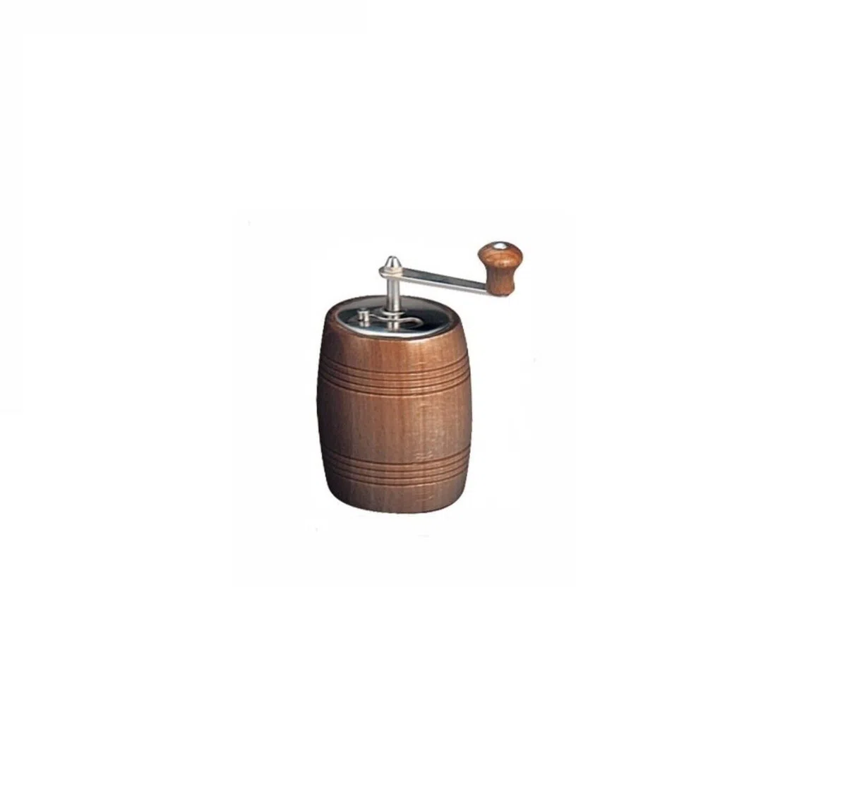 Macina Pepe Barilotto in Legno Con Manovella Macinapepe Legno Scuro Manuale