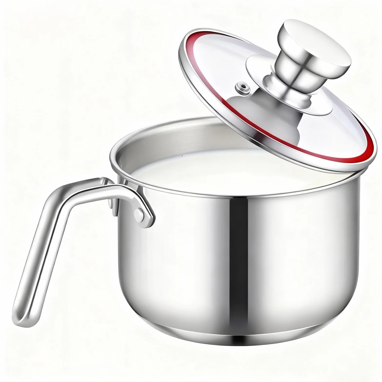 Pentola per latte a induzione in acciaio inox: mini pentola da 14 cm, per latte e porridge (304 acciaio/10 cm di profondità)