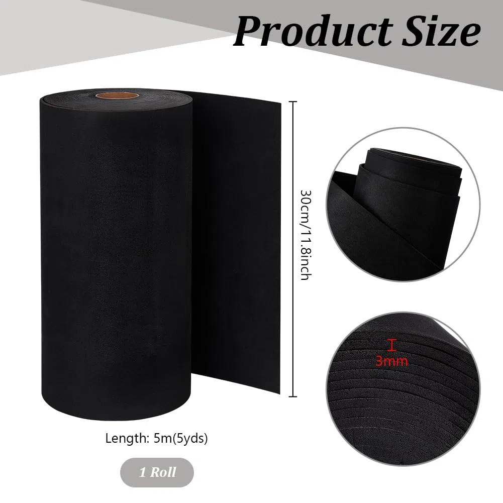 PH PandaHall 5m x 30cm Rotolo di Schiuma EVA Fogli di Schiuma Nero per Modellare Costumi da Cosplay Progetti Artistici e Artigianali Fai Da Te, 3mm di Spessore