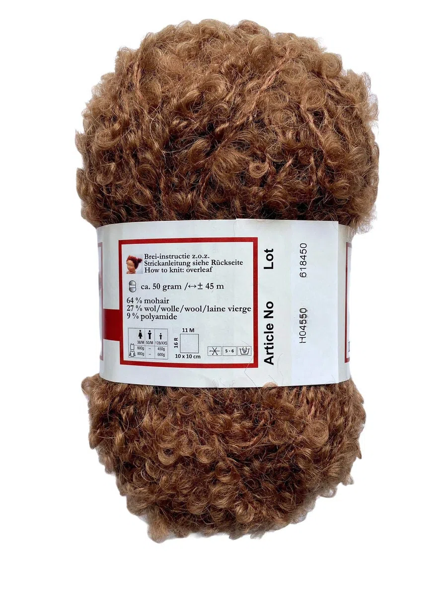 De witte Engel Filato per bambole Mohair Blouclé per bambole Waldorf/Steiner 50 g (marrone chiaro)