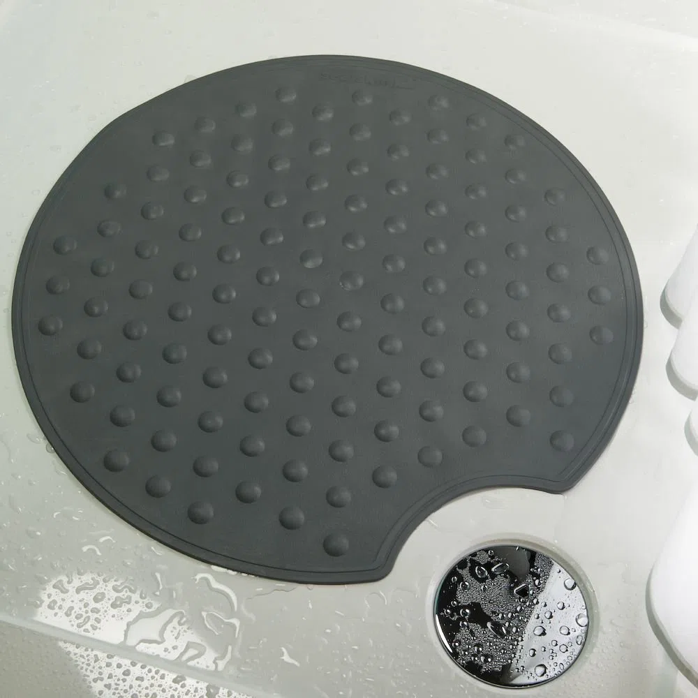 Sealskin Rotondo Tappetino Antiscivolo di Sicurezza, Gomma, Antracite, 53.5 x 55 x 0.3 cm