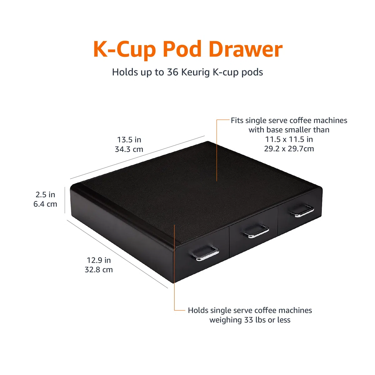Amazon Basics - Cassetto di stoccaggio delle cialde di caffè per K-Cup - capacità 36, Nero