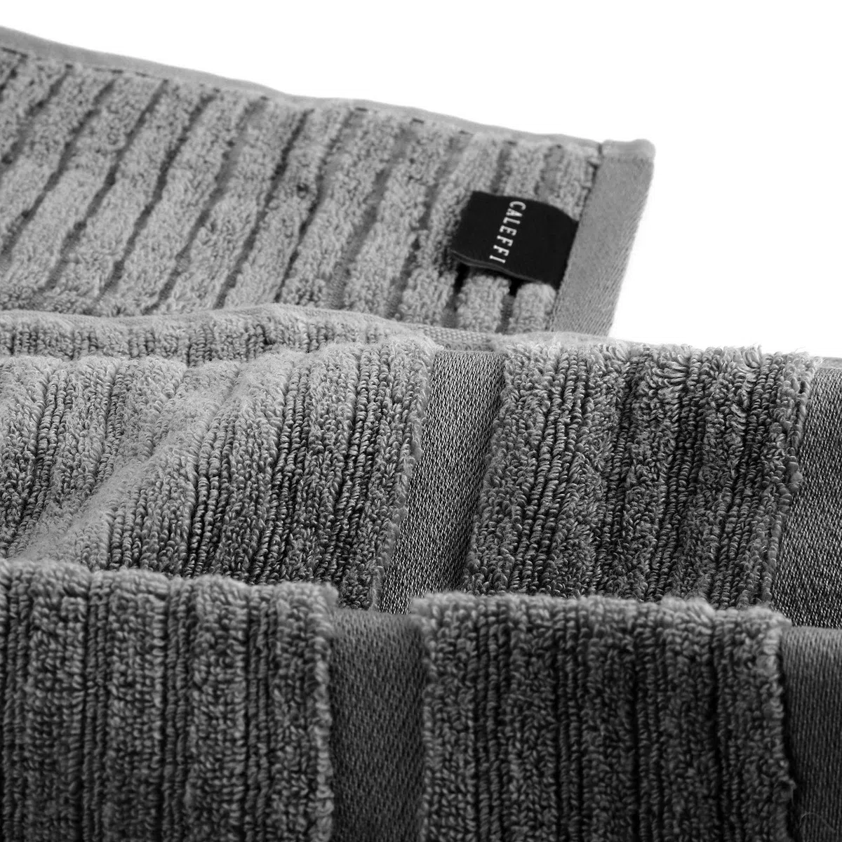 Caleffi Asciugamano con Ospite in Cotone Stripe Antracite - 73859