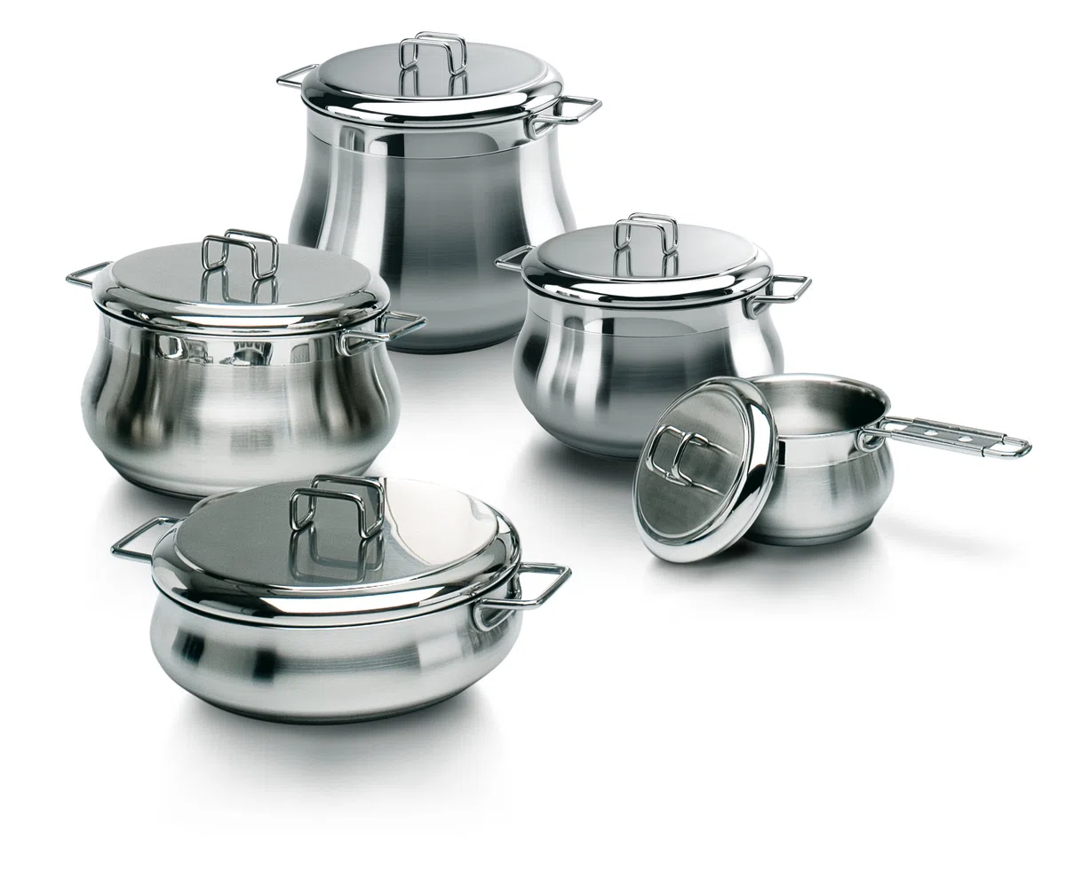 Tummy Batteria 10 pezzi, Made in Italy. Acciaio Inox 18/10, Induzione+Gas.Triplo fondo. PFAS free.