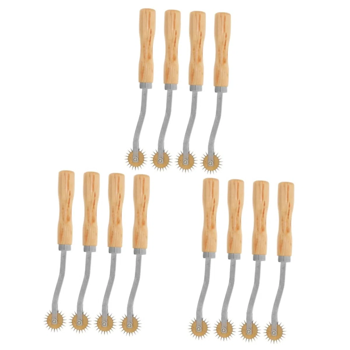 NUOBESTY 3 Set Ruota per Aggraffatura in Pelle Pennarelli A Gesso in Tessuto per Cucire Ruota Tracciante Rotella Taglia Tessuto Pennarelli A Gesso per Cucire Maniglia Metallo 4 Pezzi * 3