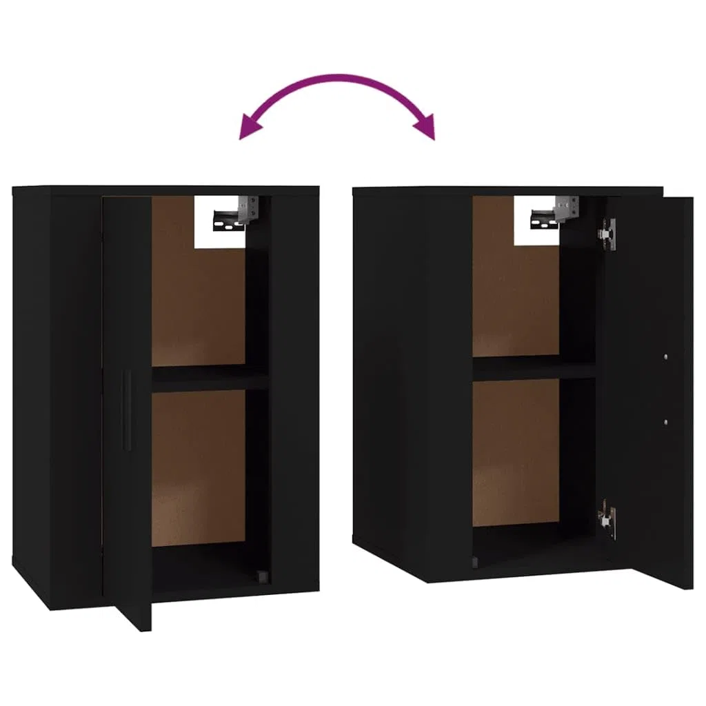 vidaXL Mobile Porta TV a Parete Nero 40x34,5x60 cm