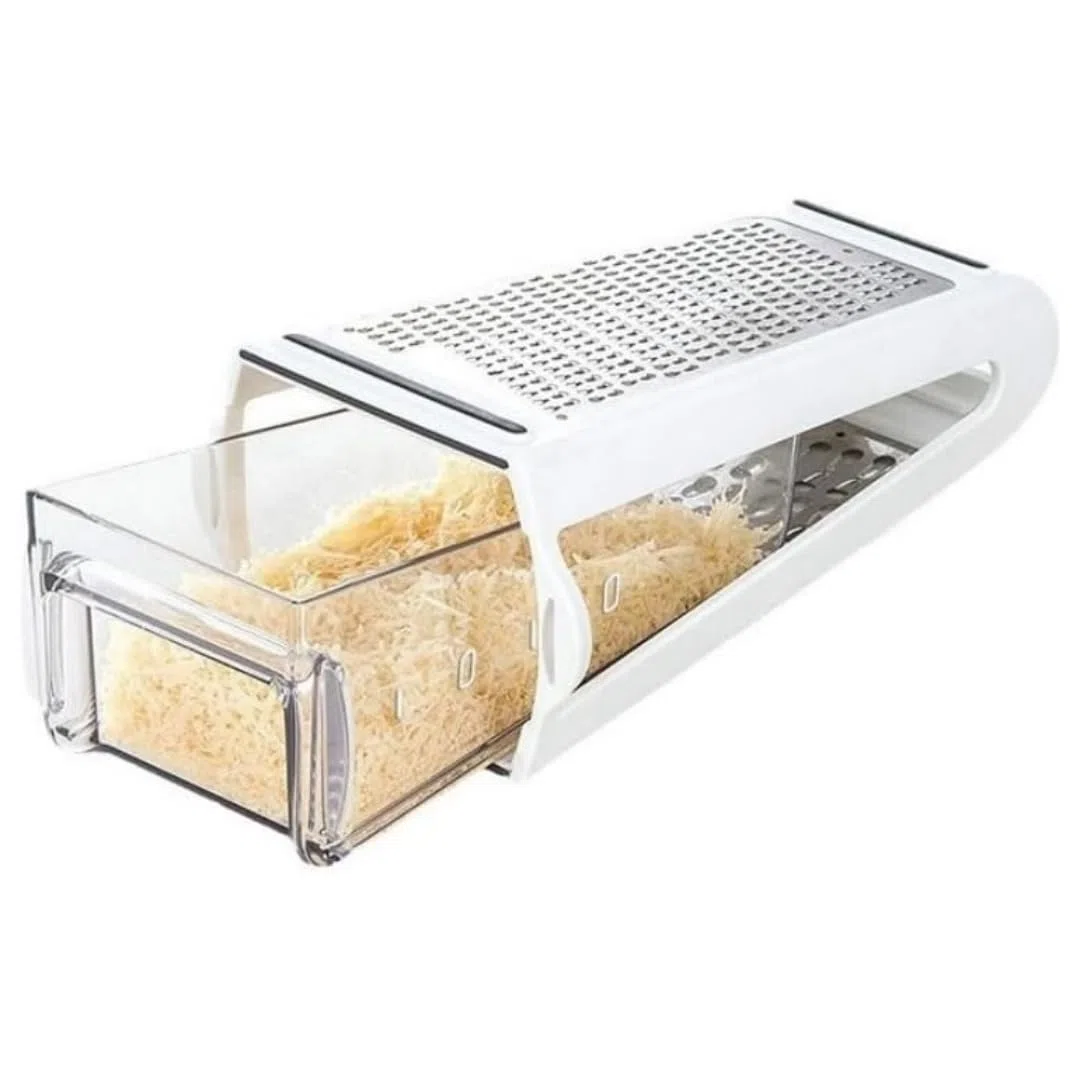 Grattugia per formaggi grattugiare - Grattugia professionale con contenitore per formaggio, in acciaio inox, rimovibile su entrambi i lati