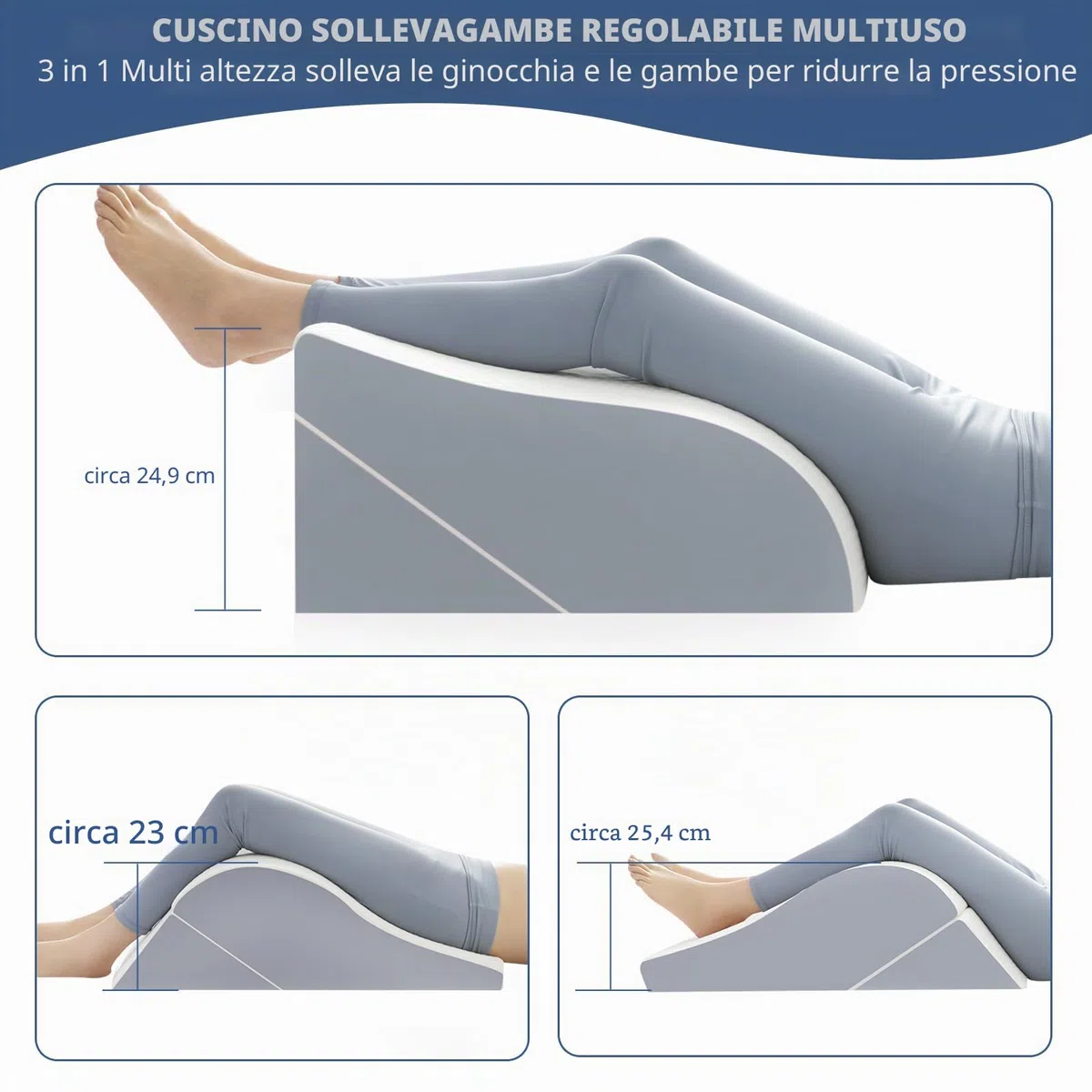cuscini a cuneo per l'elevazione delle 2PCS per dormire, cuscino a cuneo per le gambe dopo la sostituzione del ginocchio dopo l'intervento chirurgico, cunei per le gambe per l'elevazione per
