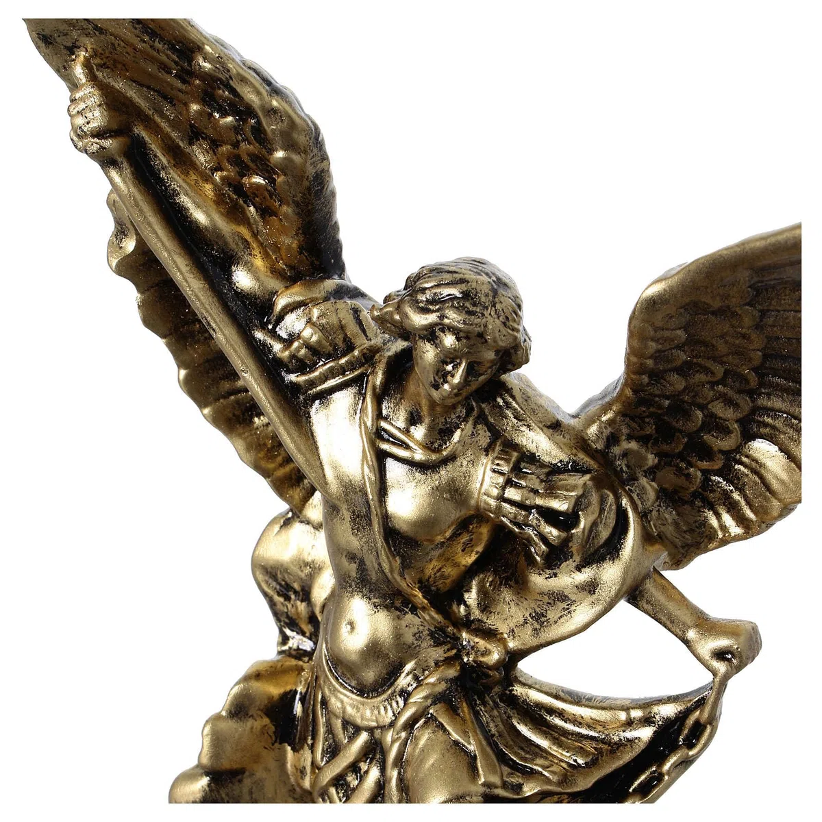 Holyart Statue in resina e PVC: Statua resina San Michele 15 cm effetto ottone