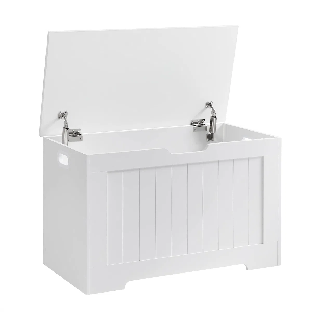 VASAGLE Cassapanca Contenitore, Panchina da Ingresso con 2 Cerniere di Sicurezza, Stile Rustico, 40 x 76 x 48 cm, per Ingresso, Camera da Letto, Soggiorno, Bianco Nuvola LHS11WT