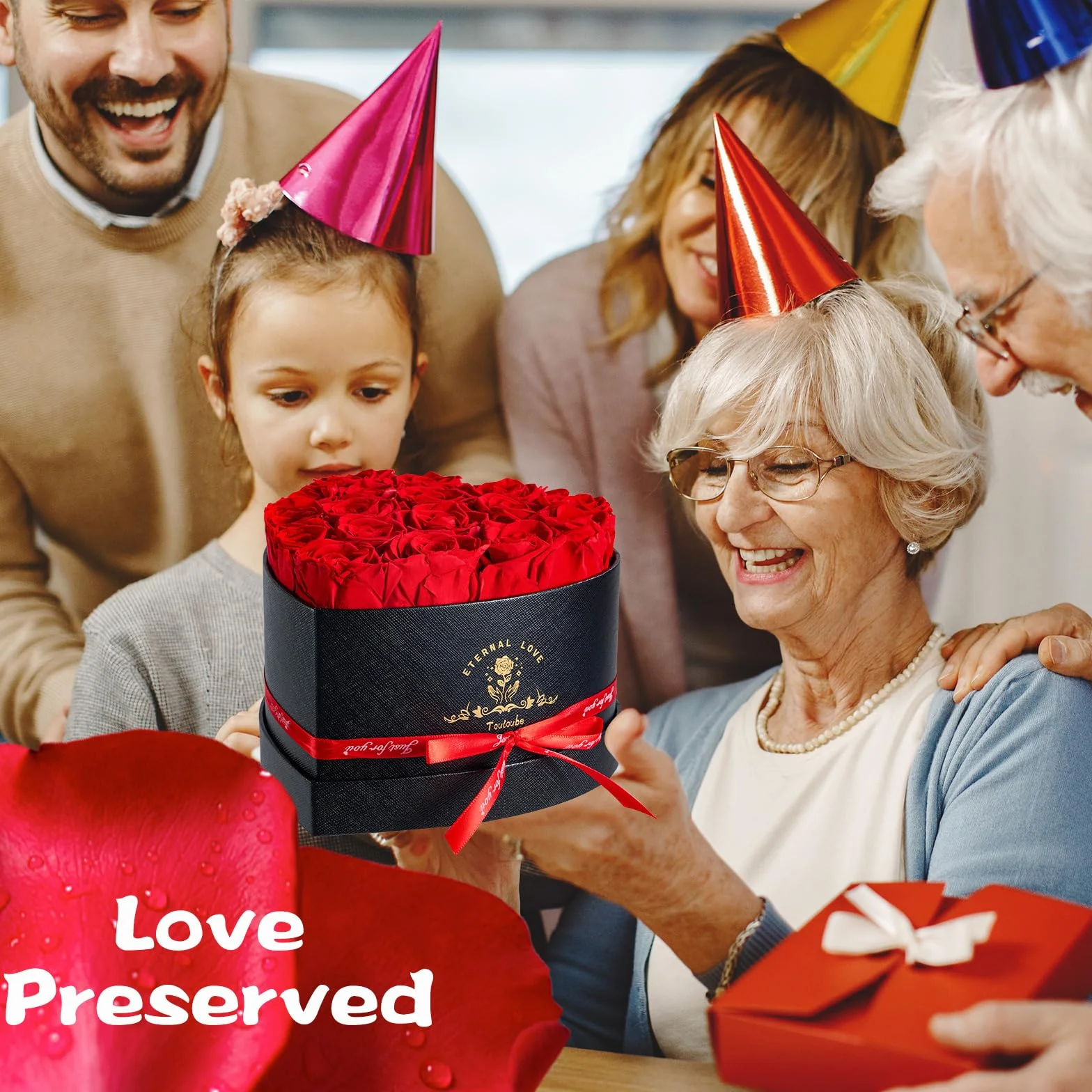 17 Pezzi Regalo di Festa della Mamma per Donne con Rose Stabilizzata Vera - Fiori Eterni in Scatola Cuore, Ideale​ per Lei Fidanzata Mamma, Fiori Stabilizzati, Regalo Compleanno, Romantico, Donna