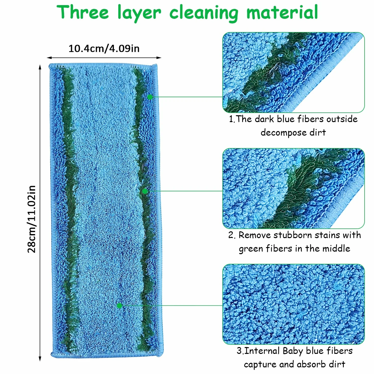 10 Panno per la Pulizia Riutilizzabili per IRobot Braava Jet M6 (m6134), Microfibra Polvere Pavimento Cleaner, Tamponi per la Pulizia, Panni per Pulizia di Ricambio