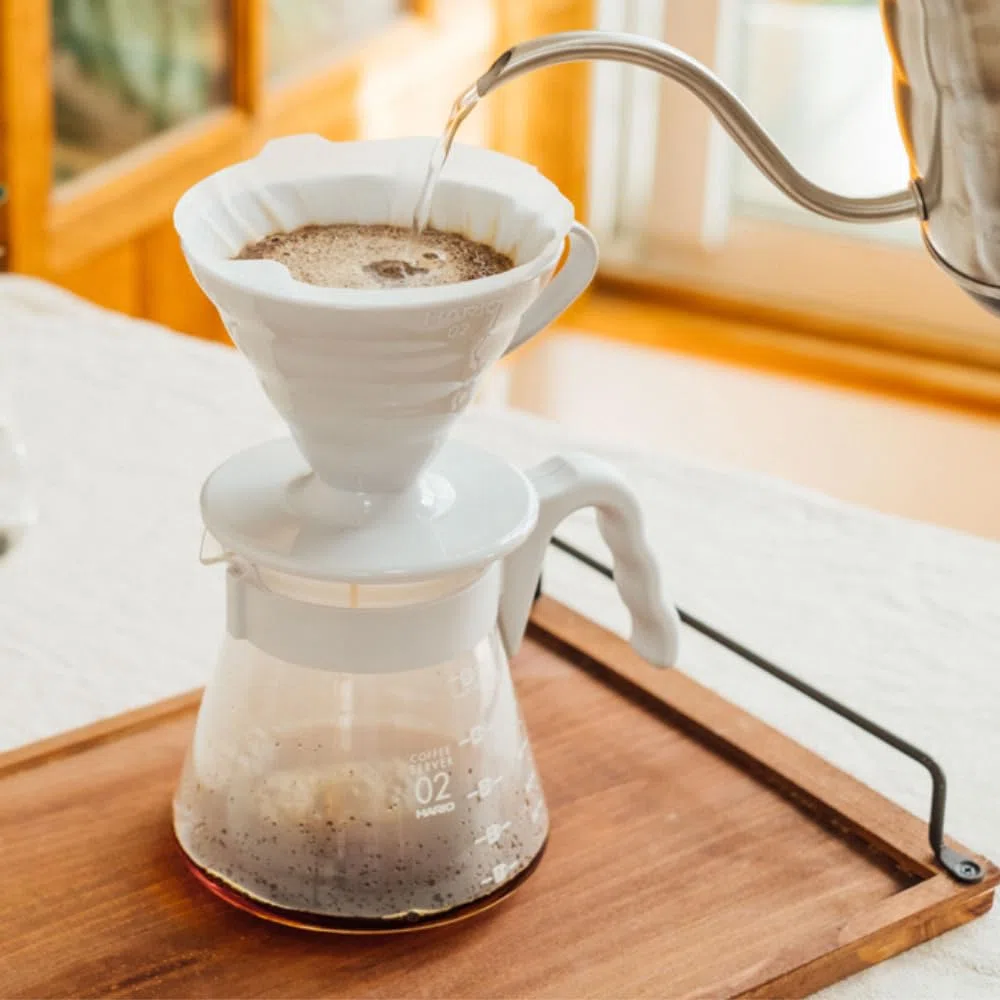 HARIO KIT V60 VETRO GRIGIO CHIARO E PP 1-4 TAZZE