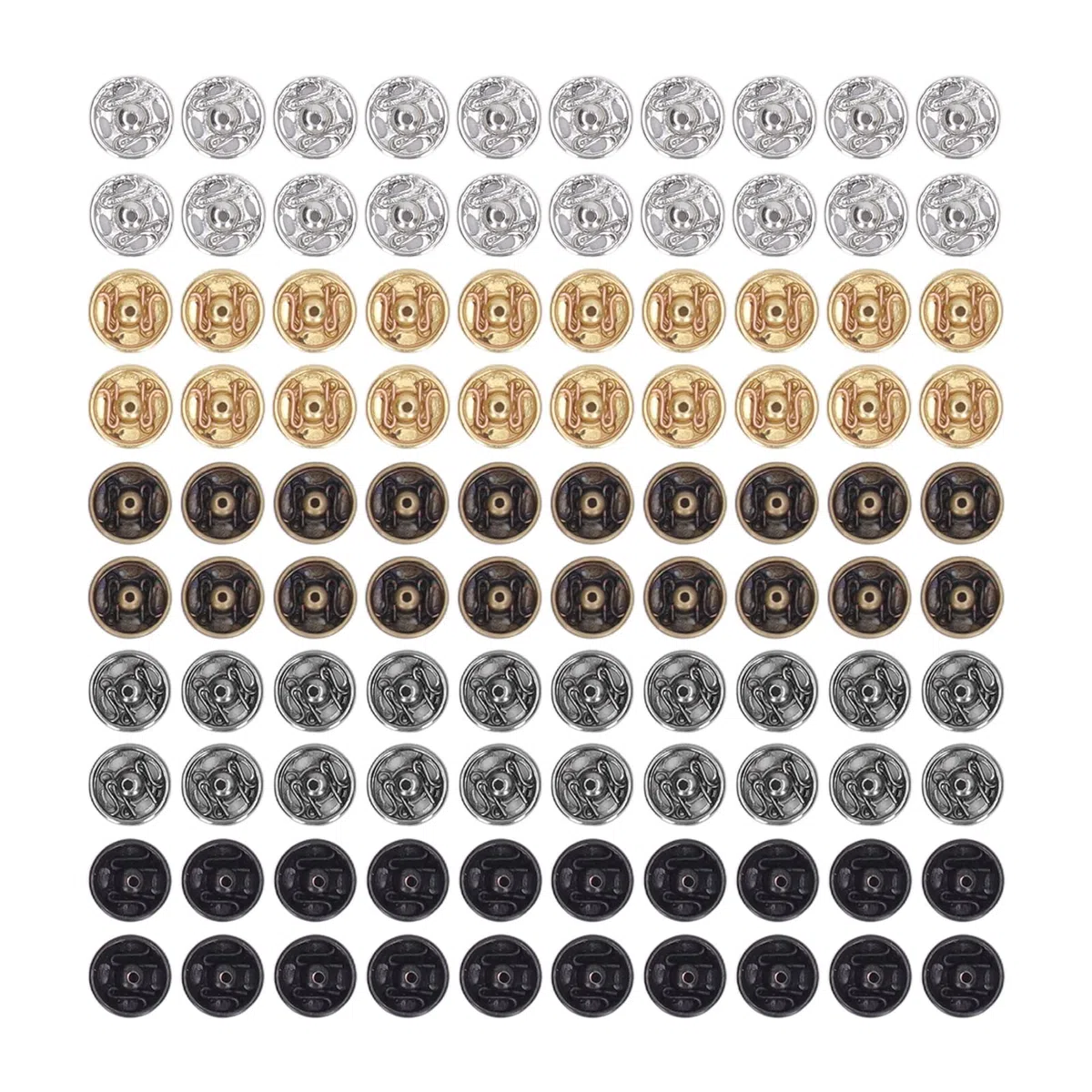 Tyenaza 100 Pezzi Bottoni Automatici da Cucire, Mini Bottoni a Pressione da 5 mm, 5 Colori, Bottoni Automatici in Metallo, per Vestiti Borsa Artigianale in Pelle Borsa per Cucire Riparazioni fai-Da-Te
