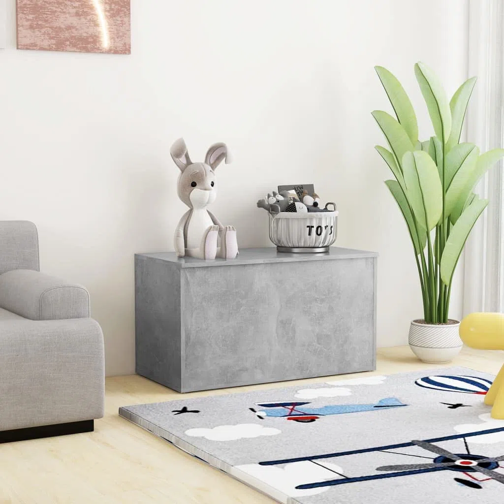 vidaXL Cassapanca Grigio Cemento 84x42x46 cm in Legno Ingegnerizzato