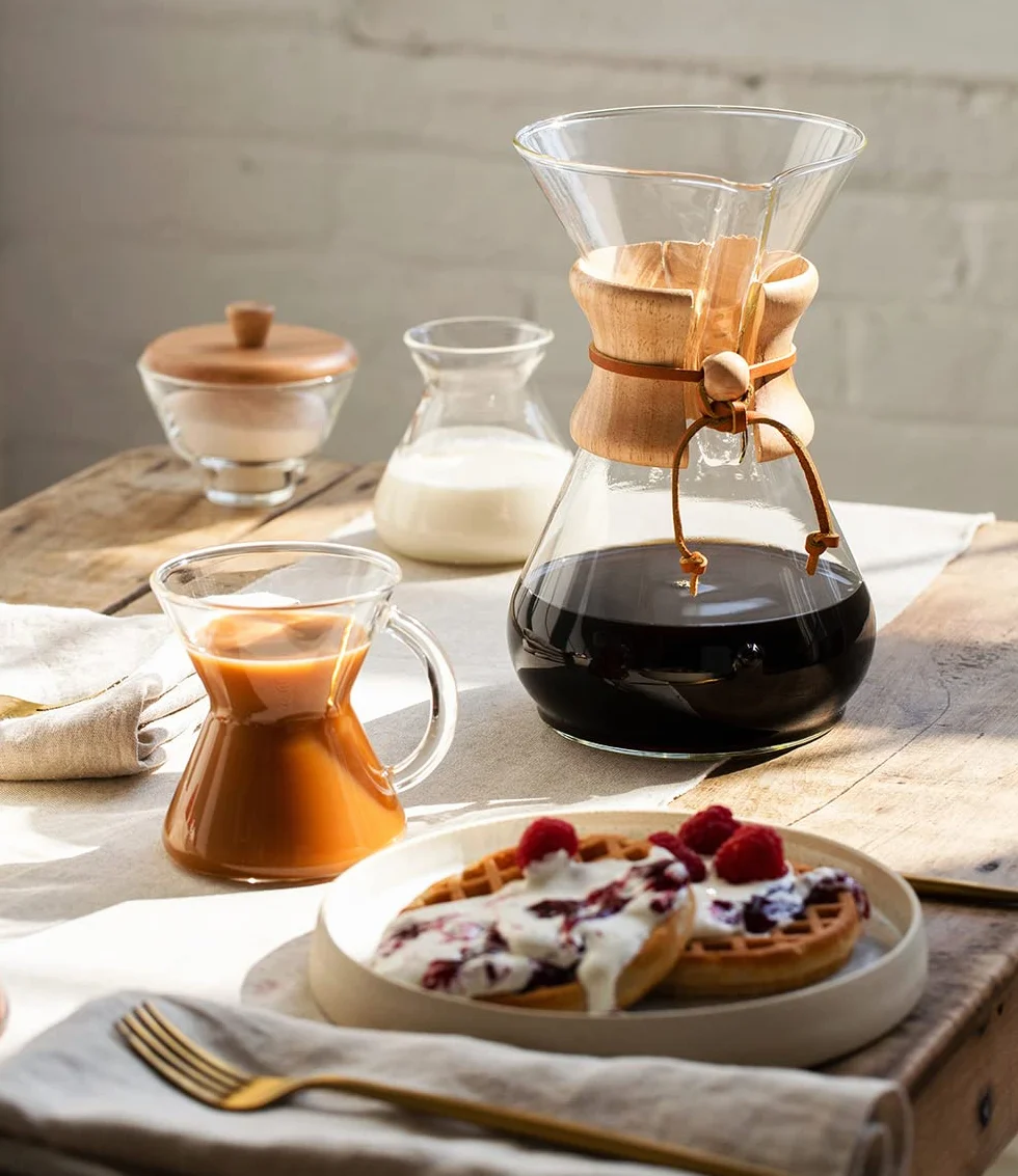 Chemex CM-6A Birraio di caffè, Legno, Vetro, Pelle, Trasparente
