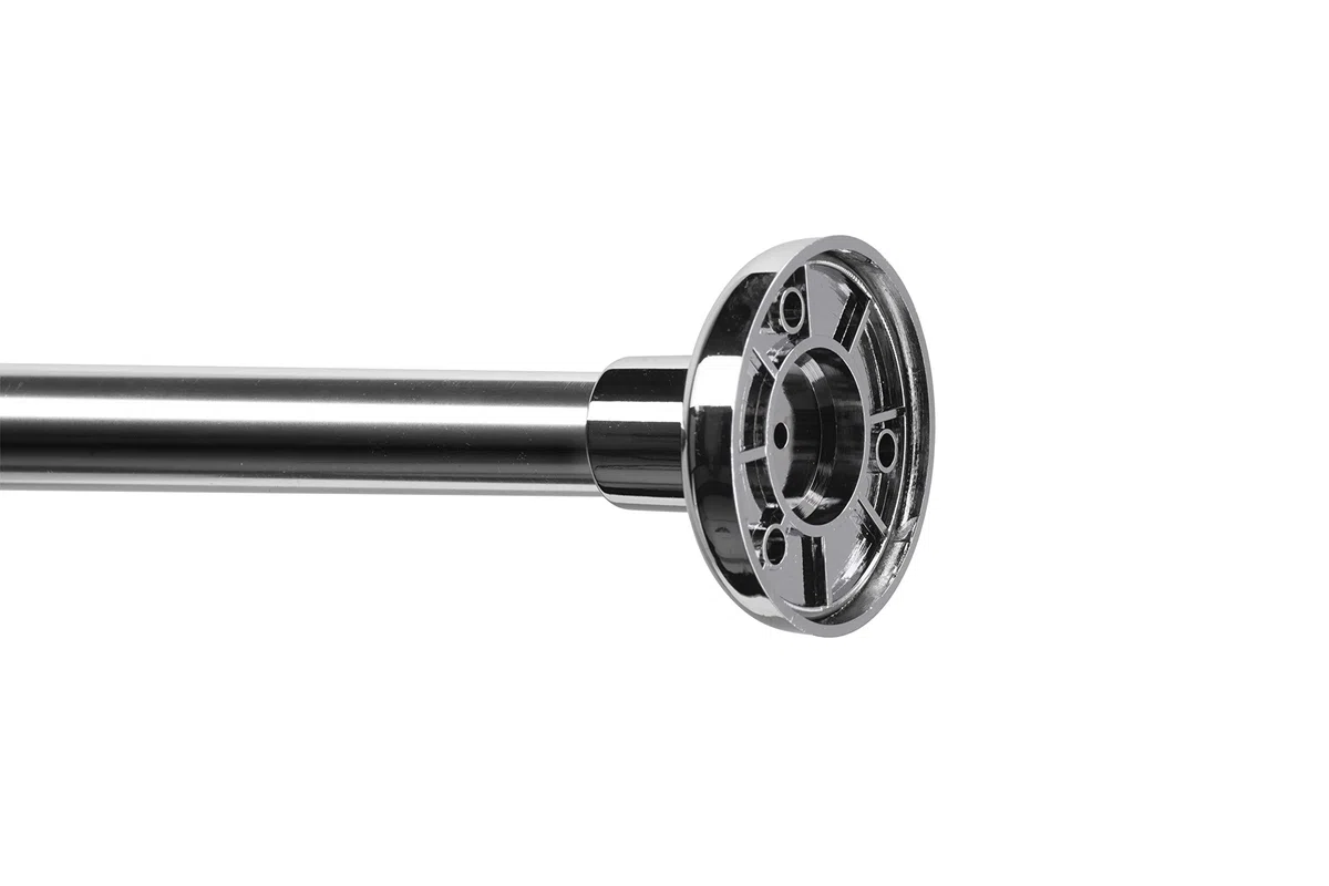 Croydex AD103000 - Bastone telescopico per tende doccia a forma di L, Argento, 74 x 140/260 cm