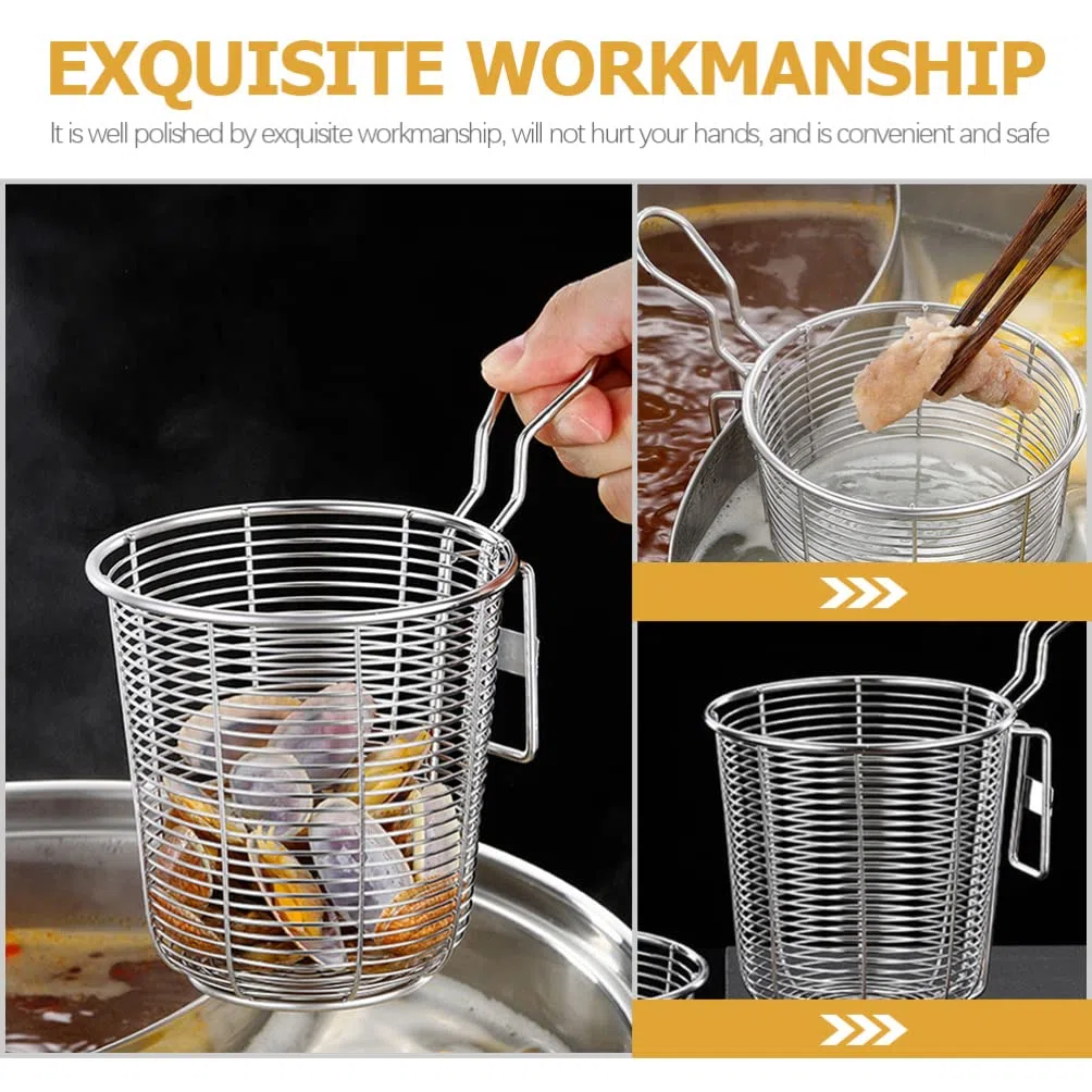 Colino in Acciaio Inox Con Manico, Scolapasta a Maglia Fine Per Cucina, Ideale Per Scolare Pasta E Verdure, Compatibile Con Pentole a Pressione