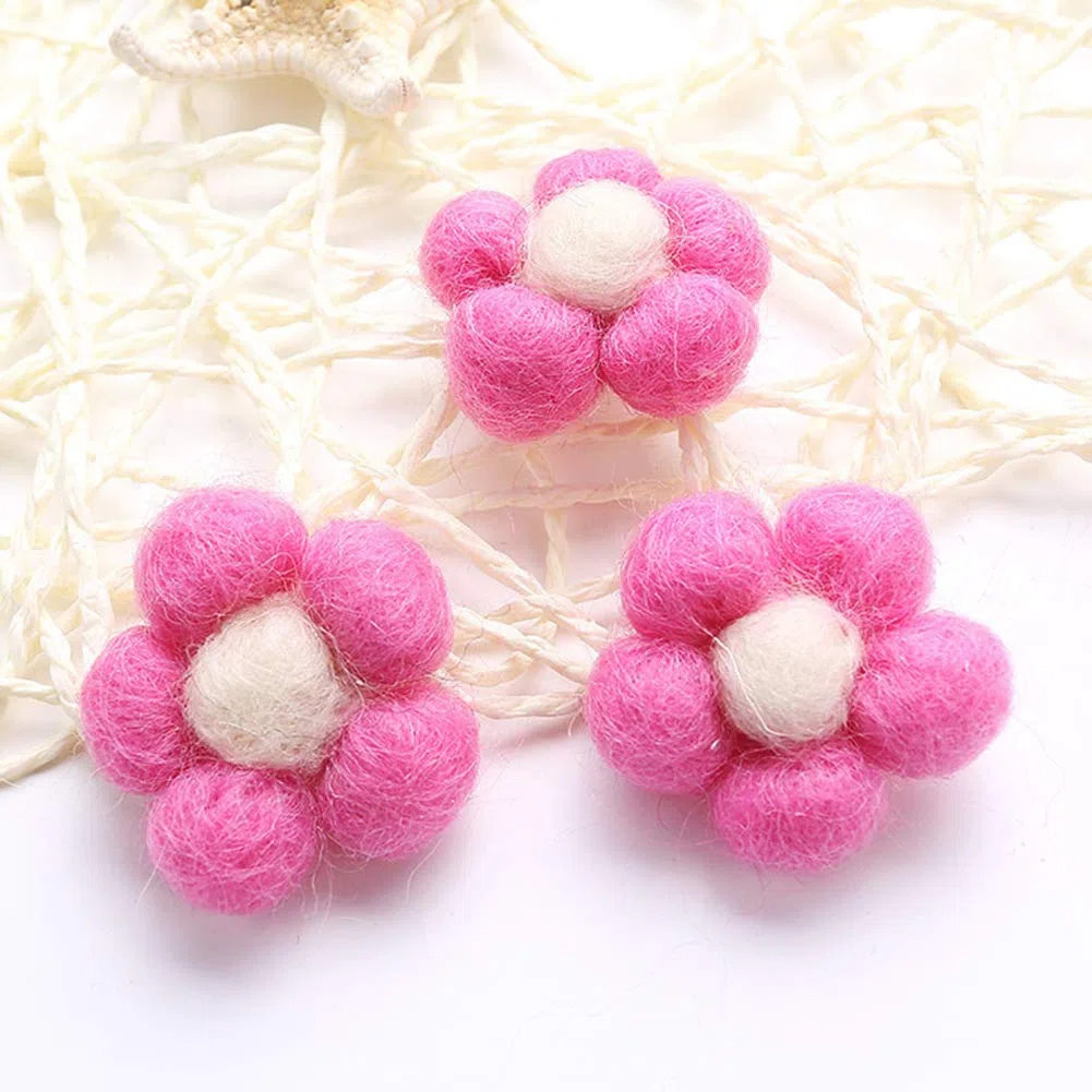 Fiore in Feltro, 10 Pezzi Feltro Fiori per Ornamenti, lavori a Mano, Fascia per Capelli, Vestiti, Accessori per Capelli, 3,5 x 3,5 cm
