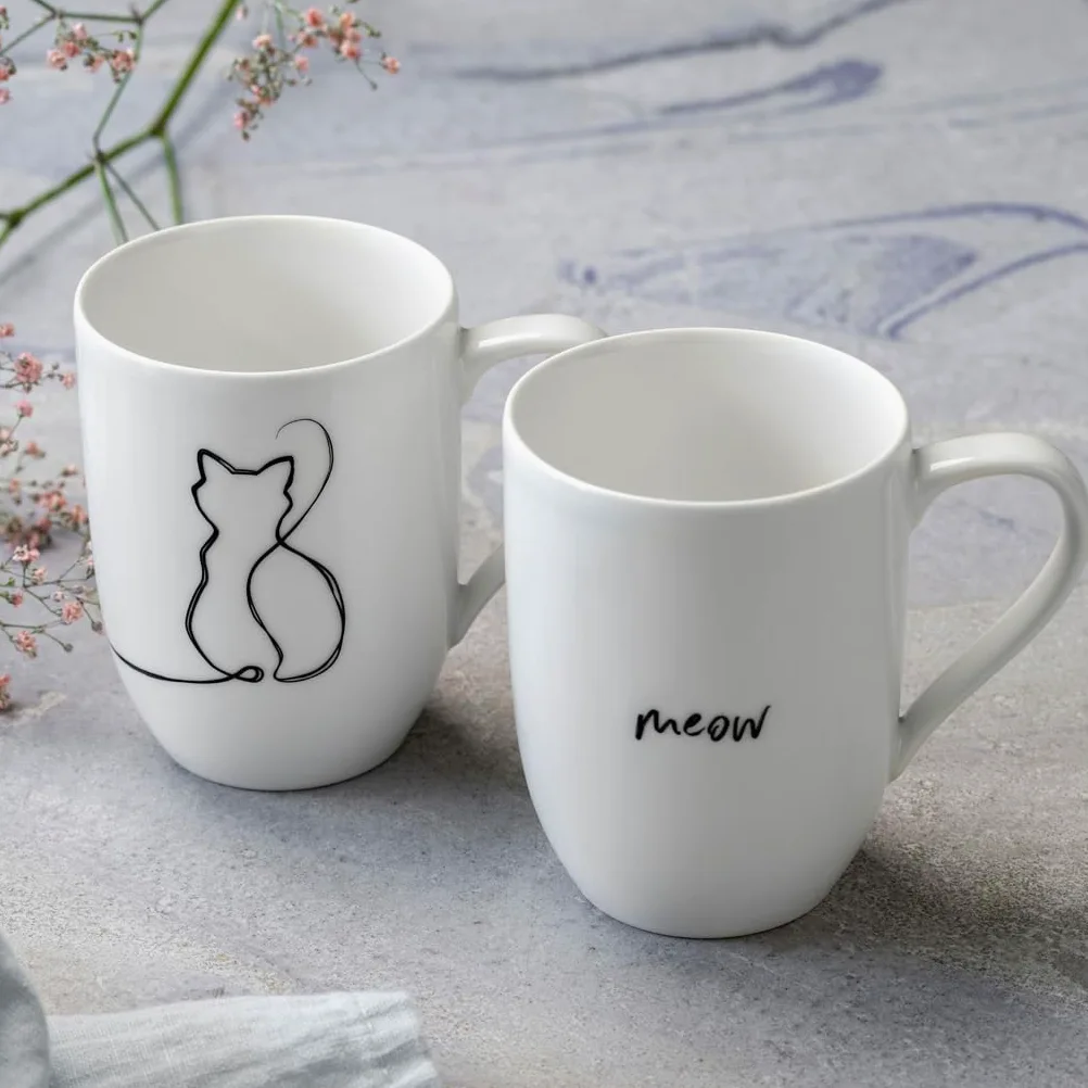 Villeroy & Boch - Statement set di tazze Cat 2 pz., 280 ml, porcellana Premium, bianco