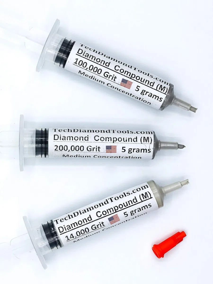 TechDiamondTools Set di 3 pasta lucidante diamantata per lucidatura a grana 14000 100000 200000 per marmo, vetro, metallo, roccia, gioielli, resina, argento, pietra preziosa, media concentrazione di