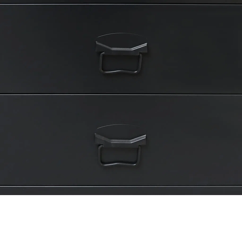 vidaXL Cassettiera in stile industriale, materiale metallico resistente e facile da pulire, 4 cassetti grandi, colore nero