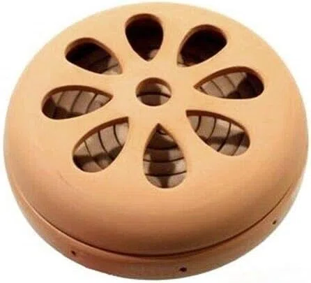 SET 3 PEZZI CONTENITORE IN TERRACOTTA COCCIO PER SPIRALI ZAMPIRONI ANTI ZANZARE CON 30 RICARICHE SPIRALI