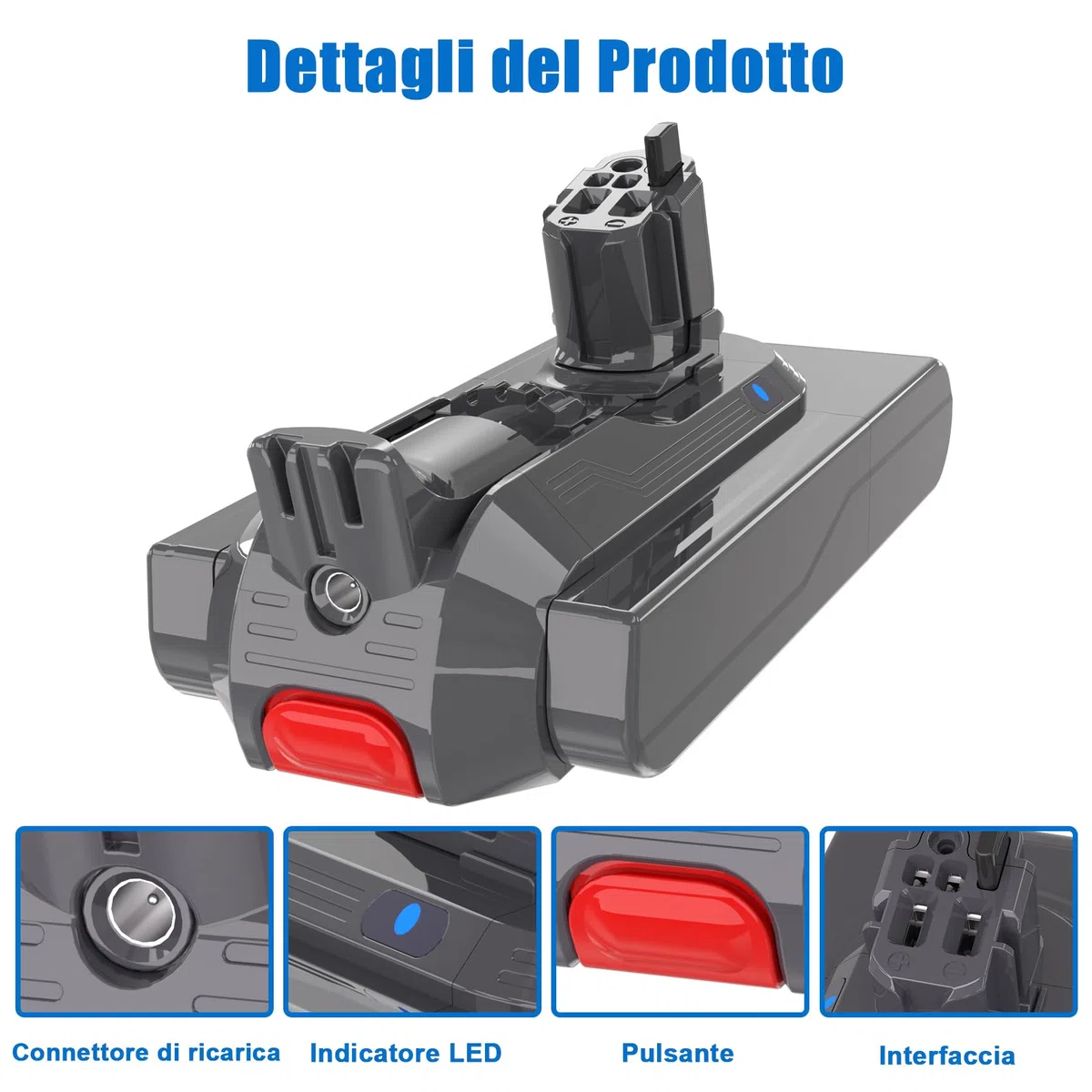 KUNLUN Batteria di Ricambio per Dyson V11 25,2V Batteria Agli Ioni di Litio Click-in per Dyson V11 SV15 Absolute Total Clean Absolute Extra Animal Torque Drive, Con Elemento Filtrante