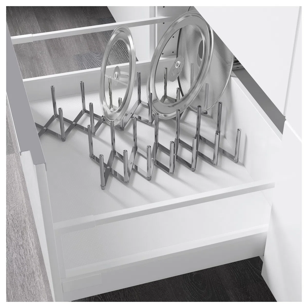 IKEA, Acciaio inossidabile Porta coperchi Variera, utilizzabile anche per la cottura delle costolette, White