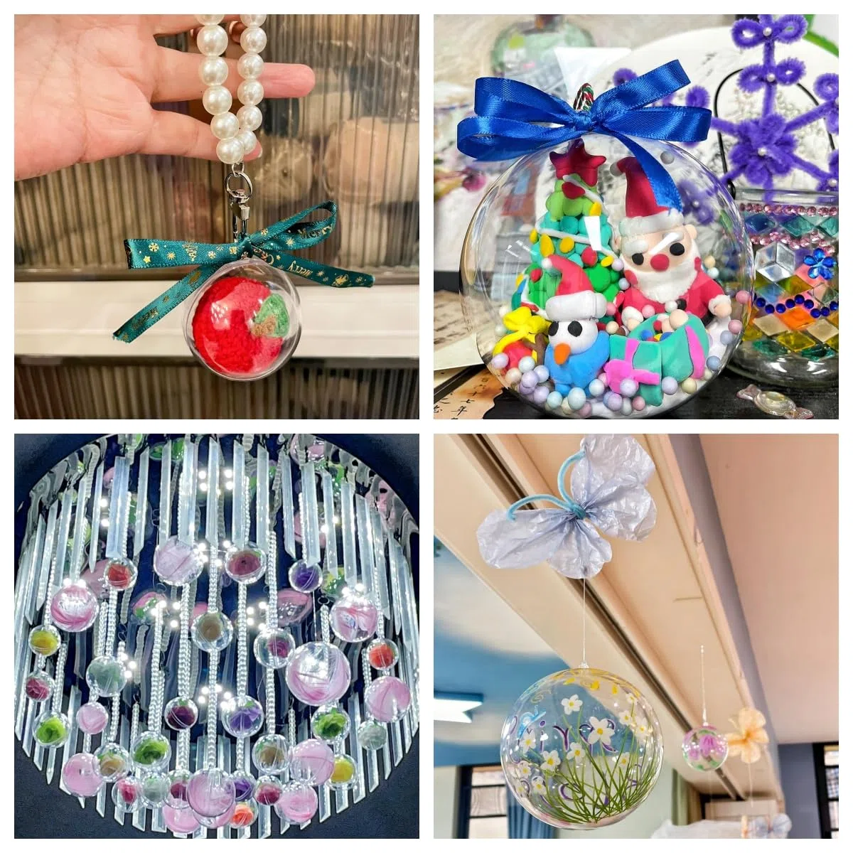Palline vuote in acrilico trasparente, riempibili, palline in plastica trasparente fai da te, per regali di Capodanno, albero di Natale, decorazione per la casa, matrimoni, feste (5cm/2pollici