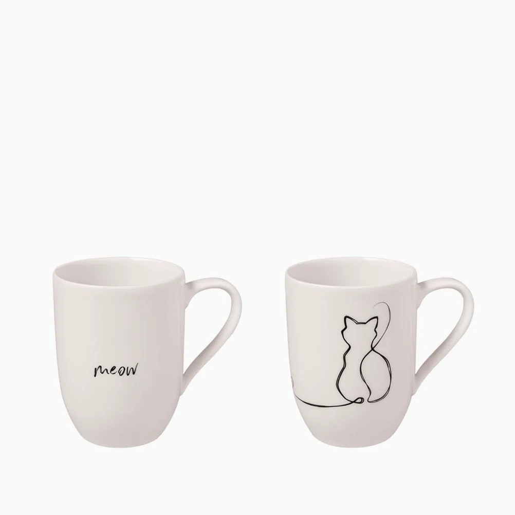 Villeroy & Boch - Statement set di tazze Cat 2 pz., 280 ml, porcellana Premium, bianco
