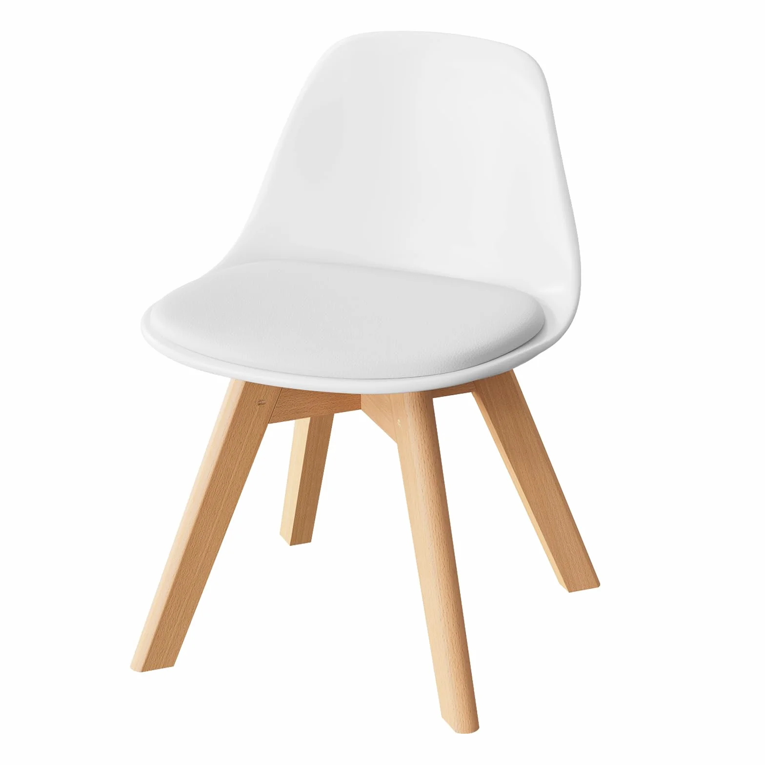 WOLTU Sedia Bambini Sediolina da Tavolo Piccola Poltroncina Bimbi per Cameretta Plastica e PU Bianco