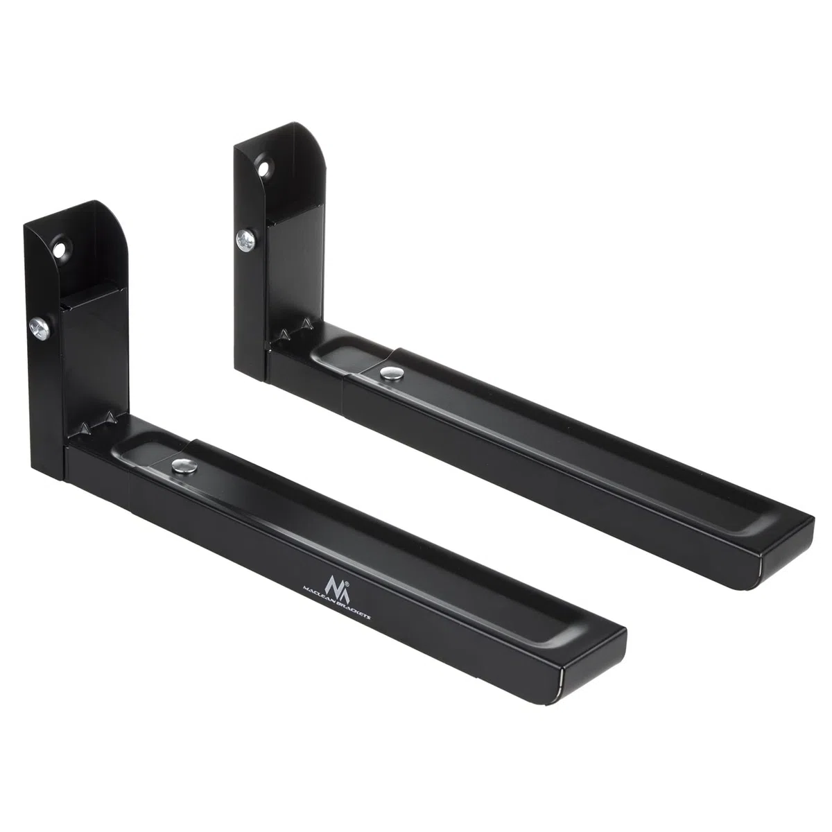 Maclean MC-915B Supporto universale per microonde con braccio telescopico, per forno a microonde, forno fino a 30 kg (Nero)