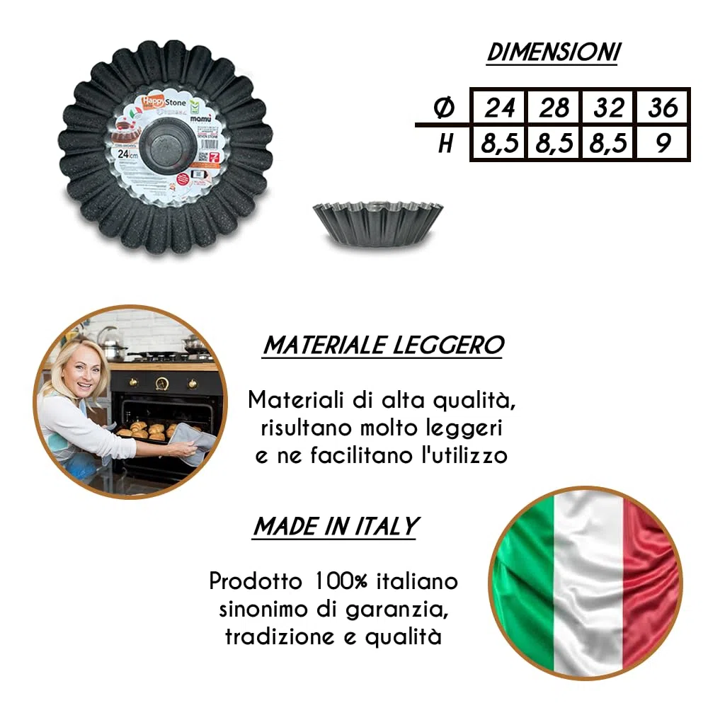 ARCA, Teglia 36 cm per Forno, Antiaderente e Adatta alla Lavastoviglie, in Alluminio, Forma Margherita, Made in Italy