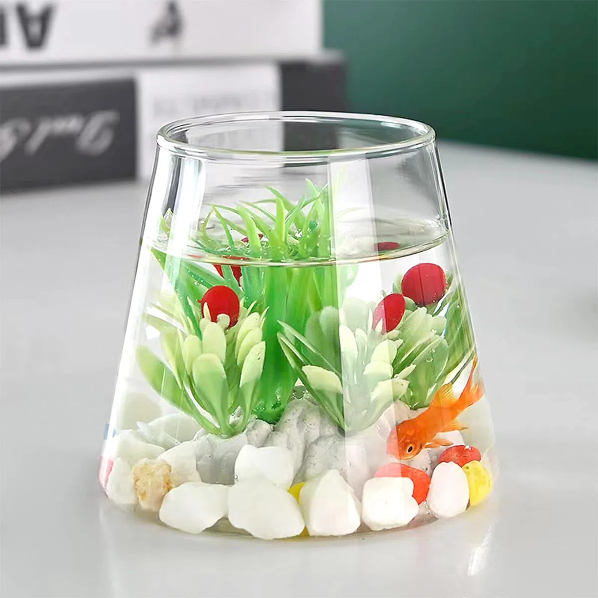 2 Vaso Idroponico di Vetro Con Base e Tappi in Sughero - Trasparente da Scrivania per Idrocoltura - Per Casa, Ufficio e Decorazione