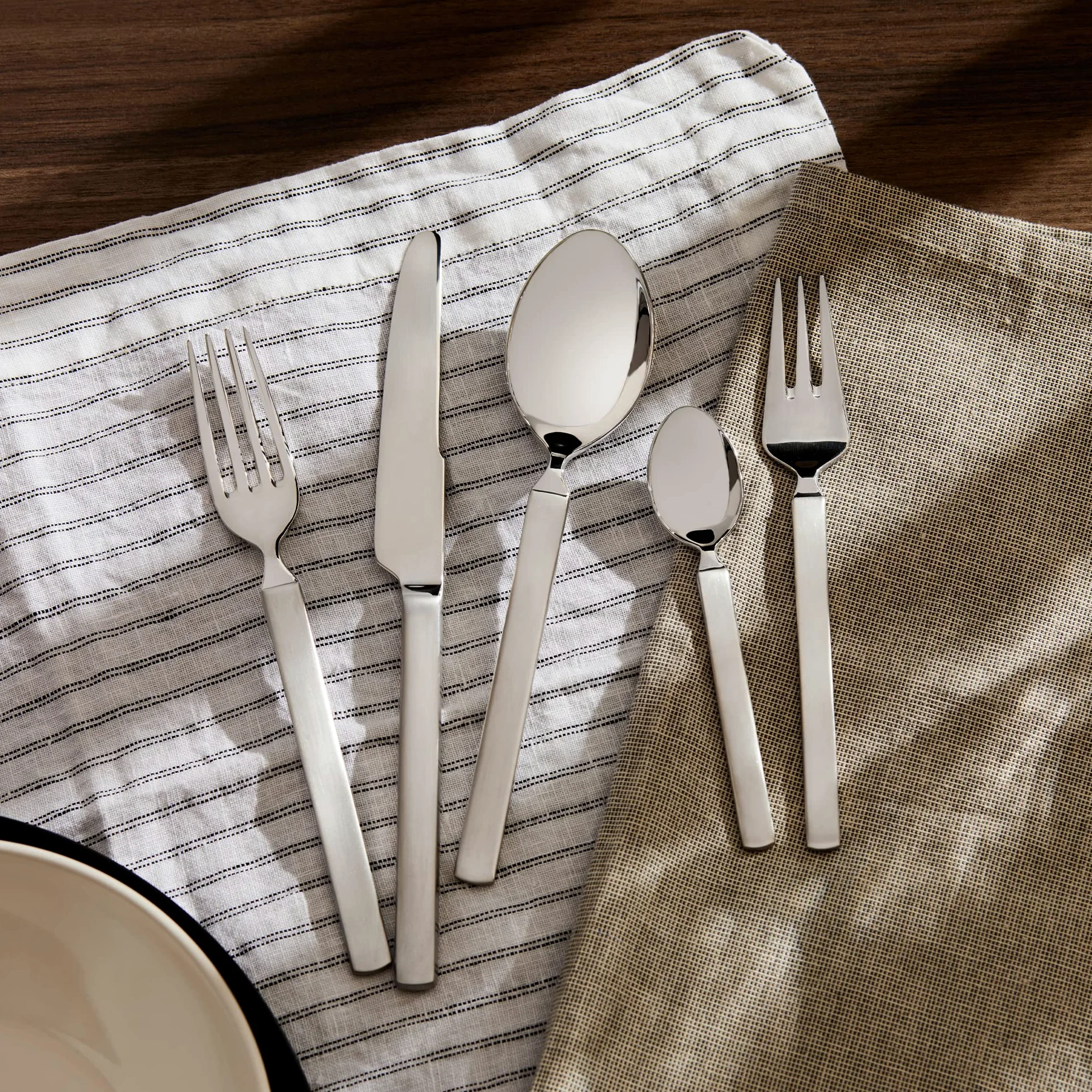 Alessi 4180/5 Dry Forchetta da Frutta in Acciaio Lucido con Manico Satinato, Set da 6