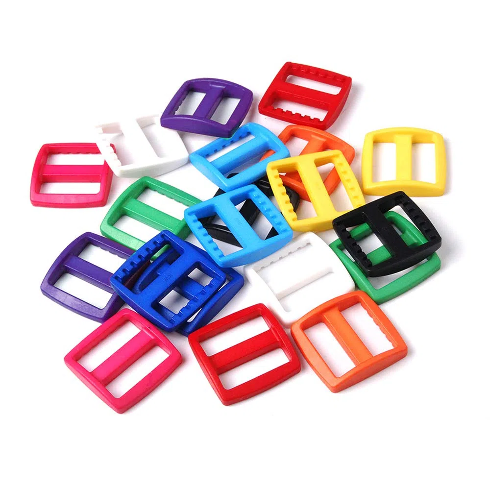 25PCS 2,5 cm (25 mm) Webbing colorato plastica Slider Tri Glide regolare fibbie per collare imbracatura spallacci FLC080 (mix-s)