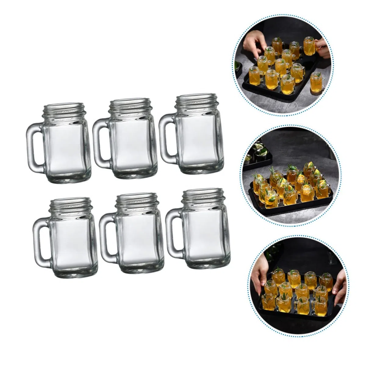 MAGICLULU Set 6 Bicchieri Liquore Mini 40ml in Vetro Superficie Liscia e Finitura Levigata, Bicchieri Cocktail Creativi per Feste e Bar