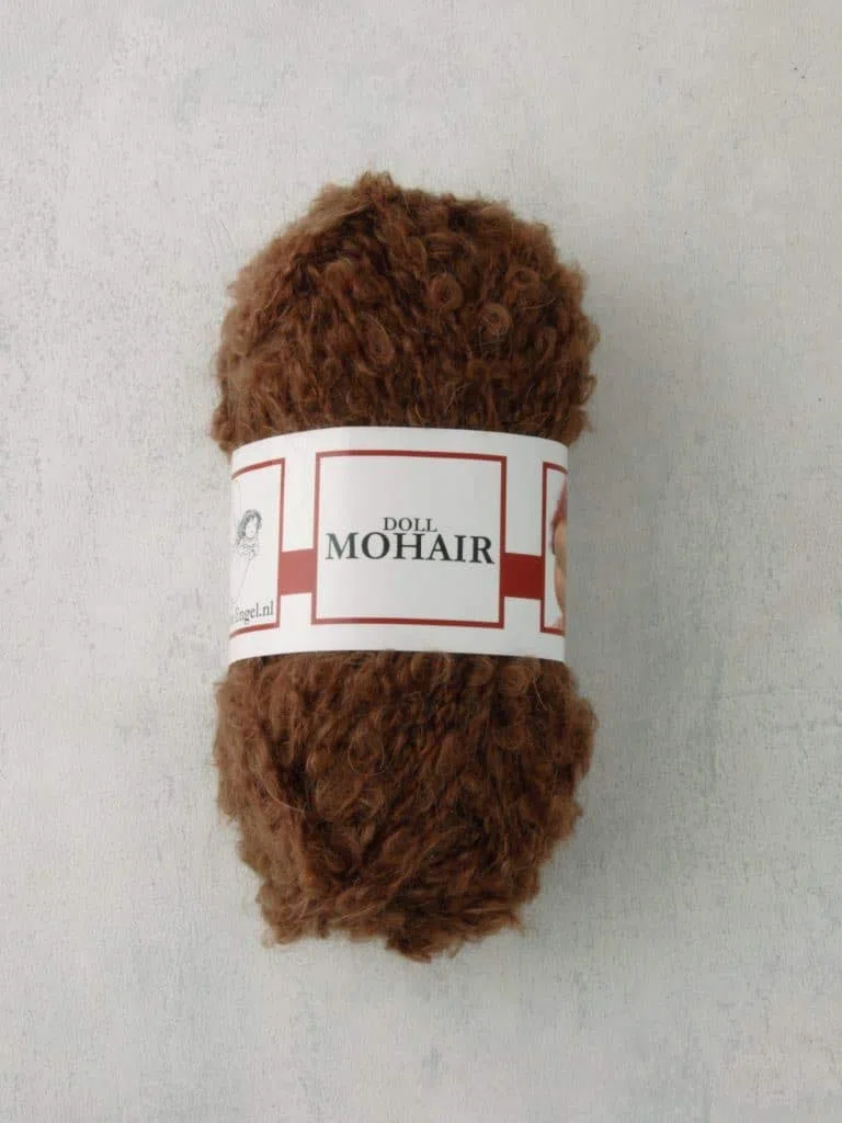 De witte Engel Filato per bambole Mohair Blouclé per bambole Waldorf/Steiner 50 g (marrone chiaro)