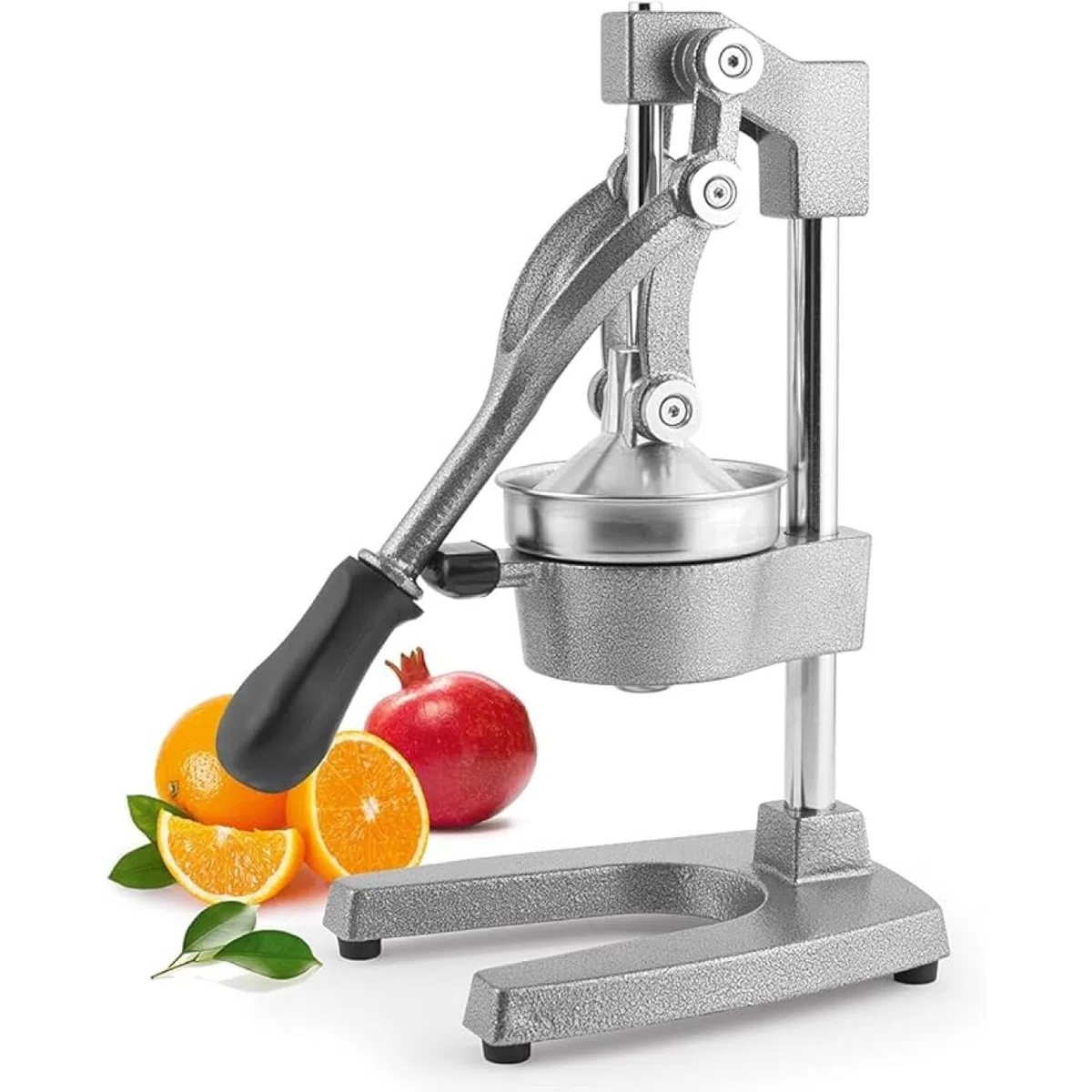 H&H Spremimelograno Professionale a Leva – In Metallo, Colore Grigio, Design Robusto 29x40 cm – Ideale per Melograni, Agrumi, Uso Domestico e Professionale